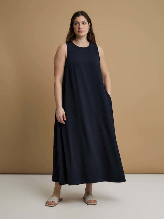 Rochie De Vară Pentru Femei Midi Albastră