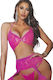 Sexy Lingerie Sets Fuchsia 3 Pieces