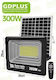 GDPLUS Waterproof Solar LED Flood Light 300W with Remote Control IP67