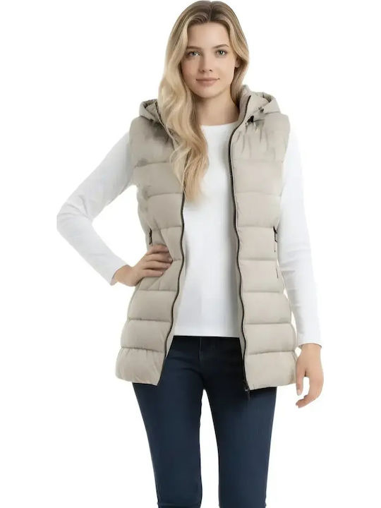 Mezzo Mezzo Αμάνικο Μπουφάν Puffer Μπεζ