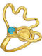 Nose Piercing Feather Turquoise Zircon Handcrafted Gold Plated Silver 925