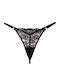 Women's String with Lace Black