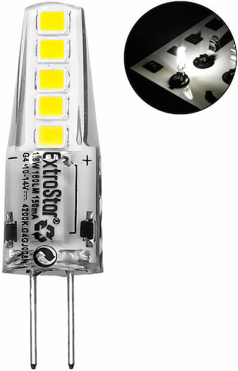 Extrastar Λάμπα LED 1.8W 103mm για Ντουί G4 Φυσικό Λευκό 180lm