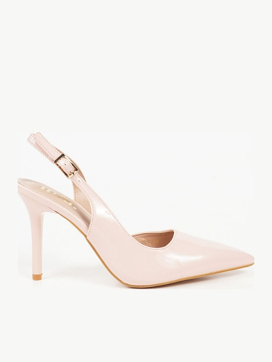 Pointed Toe Heels with Strap Pink