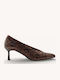 Braune Print Snake Print Pumps Pointed Toe