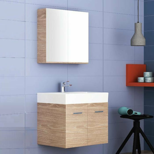 Orabella Amabile Bathroom Vanity Unit With Sink With Light Melamine Wood Colour 101orb