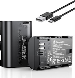 Powerextra Lp-e6nh 2950mah Battery Type-c Fast Charging Compatible Canon