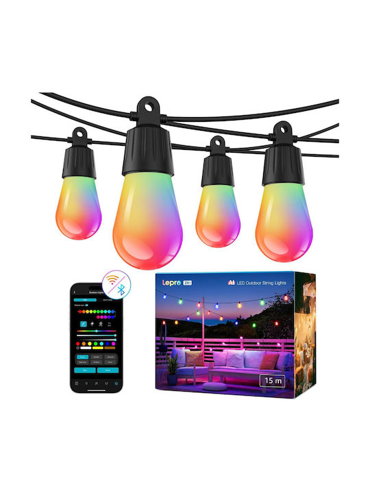 Lepro Wasserdichte Lichterkette IP65 15m