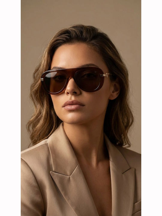 AV Sunglasses Alexia Γυαλιά Ηλίου Καφέ με Κοκκάλινο Σκελετό