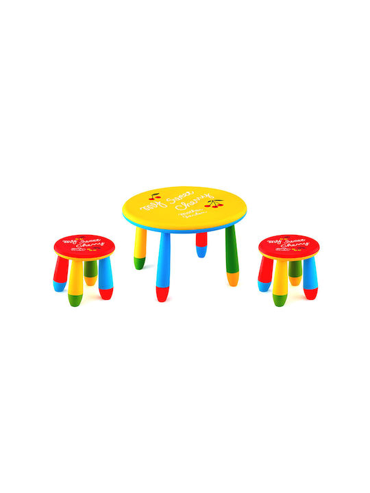 Set Masă Pentru Copii cu Scaune din Plastic Galben Raki