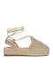 Sommer Damenplattformen in Stil Espadrilles Beige