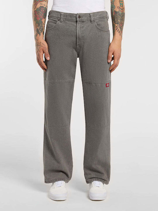 Double Knee Men's Jeans Pants with Loose Fit Grey