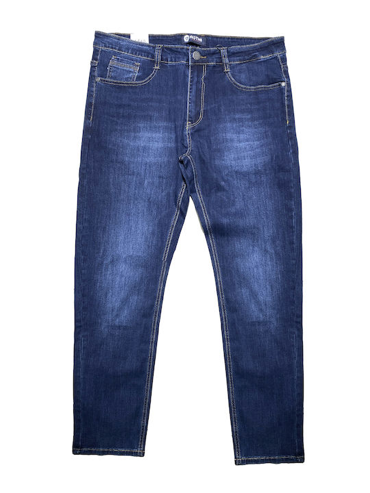 Herren Jeanshose Elastisch Gerade Blau