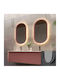 Imex Oval Badezimmerspiegel LED aus Metall 50x90cm Grau