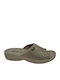 Anatomische Leder Damen Hausschuhe Sliders Beigen