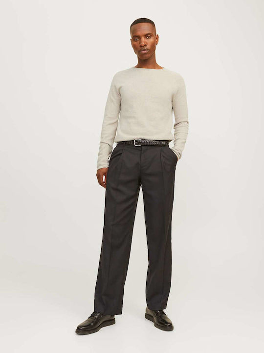 Crew Neck Long Sleeve Sweater Oatmeal