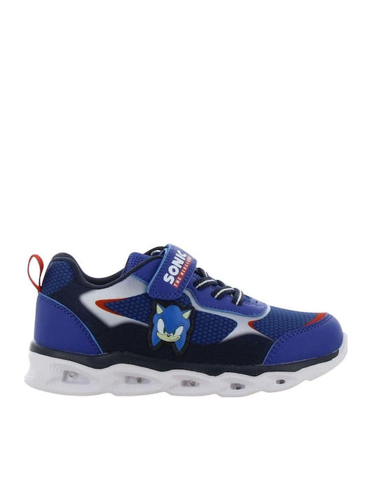 Kids Sneakers Anatomic with Hoop & Loop Closure & Lights Blue