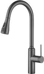 H2O Monarch Counter Kitchen Faucet With Gray Shower