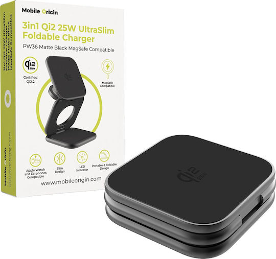 Mobile Origin Φορτιστής Magsafe 25W Μαύρος (MO-USF-PW36-BLK)