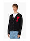 Men's Knitted Jacket Blackred