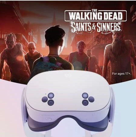 Meta Quest 3S Autonomous VR Headset 128GB for Computer with Controller & The Walking Dead Saints and Sinners