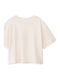 Damen Crop Top Aus Baumwolle Kurzärmelig Vanille