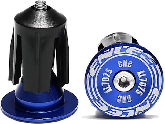 Enlee Bd40 1 Pair Aluminum Handlebar Plugs Expandable Locking Grip Bicycle Accessory Blue