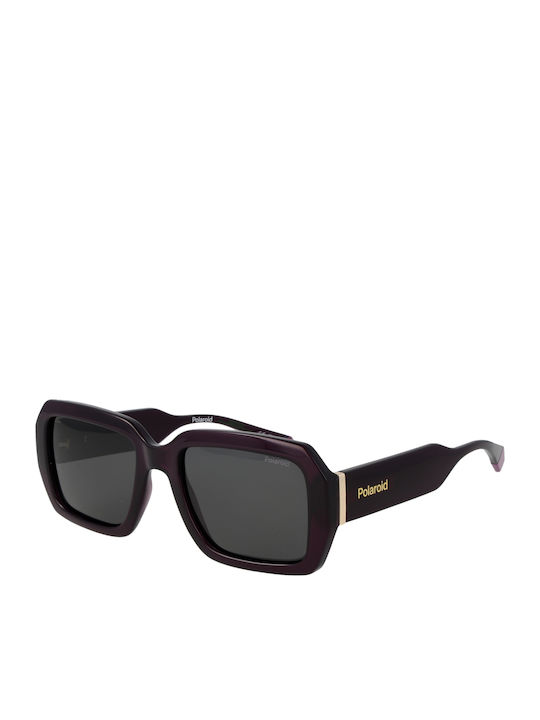 Polaroid Unisex Sunglasses with Purple Horn-Rim...