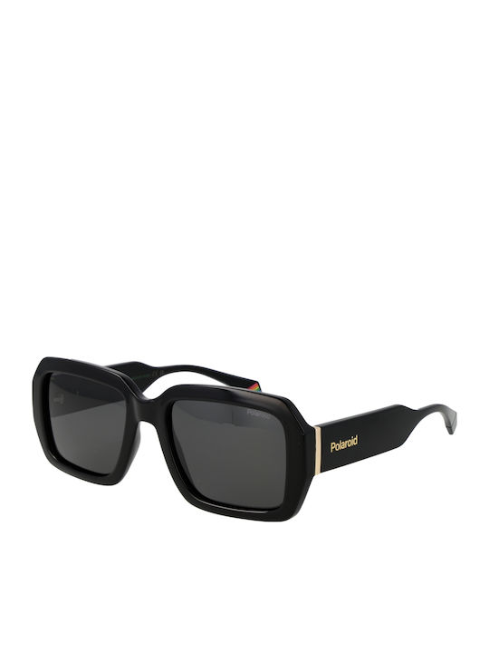 Polaroid Unisex Sunglasses with Black Horn-Rimm...