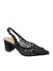 Heels with Strap & Chunky Mid Heel Black