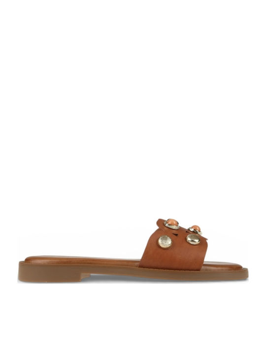 Damen Flache Sandalen Braun