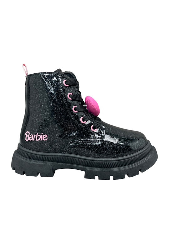 Barbie Παιδικά Μποτάκια από Λουστρίνι Μαύρα