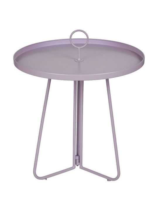 Metal Auxiliary Table for Small Outdoor Spaces Lilac 45x45cm