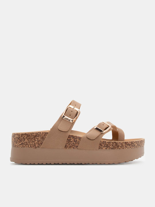 Luigi Γυναικεία Σανδάλια Flatforms Μπεζ