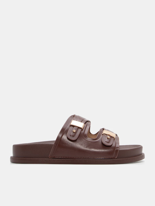 Luigi Flache Damen Flatforms Braune Sandalen