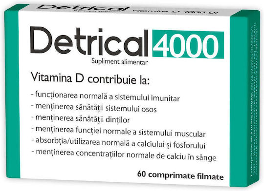 Zdrovit Detrical Vitamina Pentru Întărirea Imunității și Sănătatea Oaselor 4000 UI 60 Comprimate