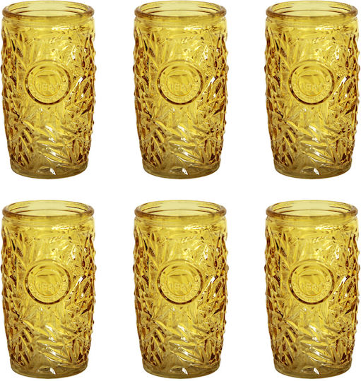 Raki Aloha Set Cocktail/Drinking Glasses Made of Glass in Yellow Colour 400ml 6 Pieces