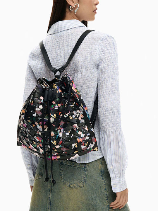 Stoff Damen Handtaschen und Damentaschen Rucksack Schwarz