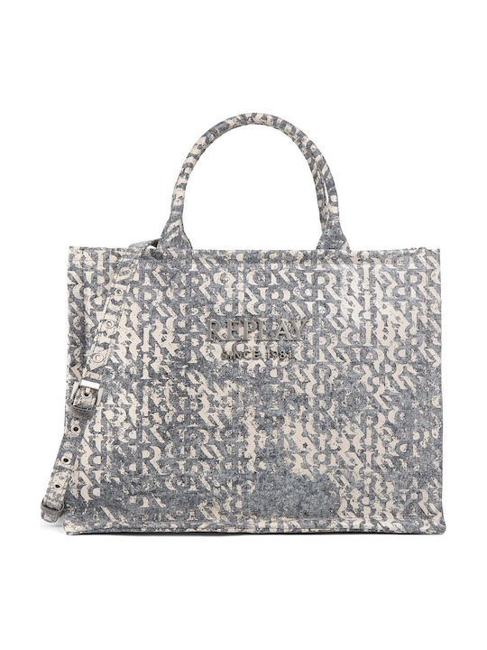 Replay Damen Tote Tasche Aus Stoff