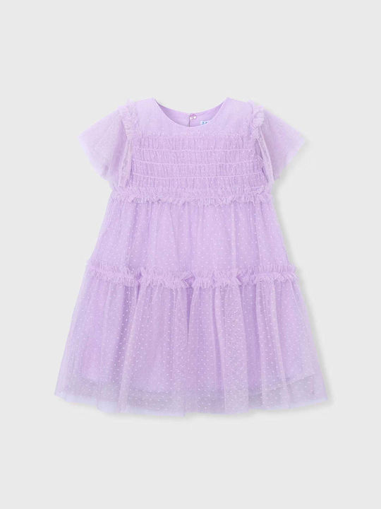 Mayoral Girls Sleeveless Tulle Lilac Dress