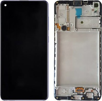 OLED Screen with Touch Mechanism and Frame for Samsung Galaxy A22 4G Black