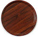 Round Serving Tray Atlas D43cm Plastic Wenge Color Wood Imitation