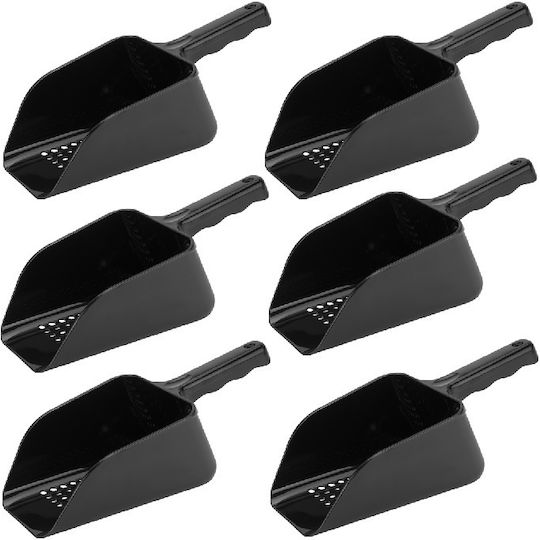 Set 6 Perforierte Polycarbonat-Siebbecher 1200ml 19,5x12xh9cm Schwarz
