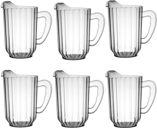 Set 6 Raki Polycarbonate Carafes 1400ml D11xh20cm