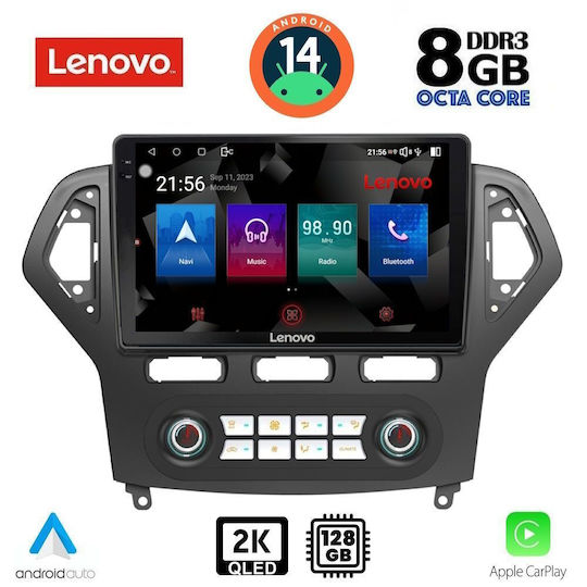 Lenovo Ηχοσύστημα Αυτοκινήτου για Ford Mondeo 2007-2011 με Clima (Bluetooth/USB/WiFi/GPS/Apple-Carplay/Android-Auto) με Οθόνη Αφής 10"