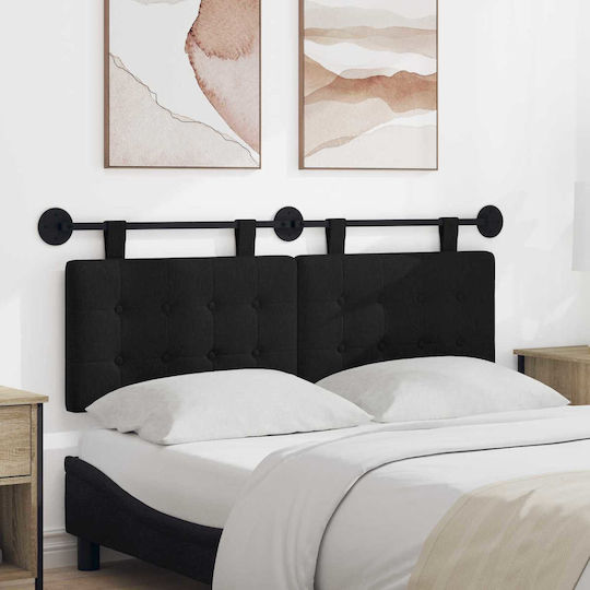 vidaXL Stoff-Kopfstütze Für Bett Schwarz 150x55cm