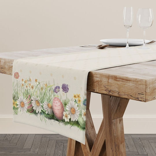 Napkin 40x150cm 100% Cotton Spring Flowers Eggs Egly