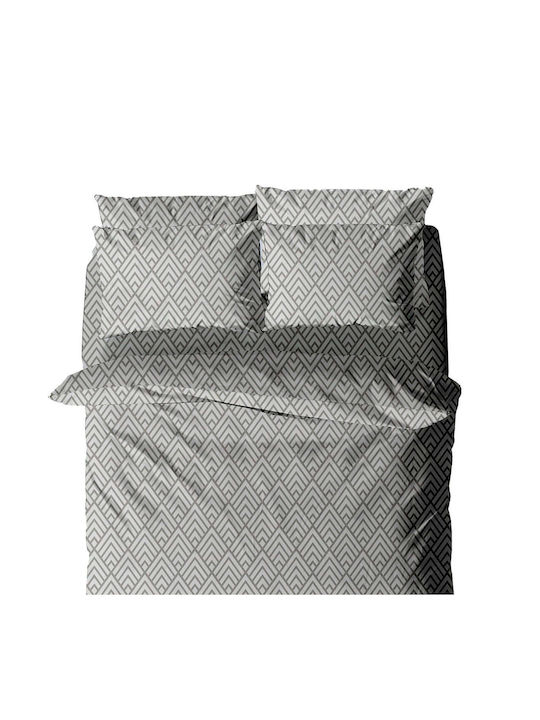 White Fabric Luma Σετ Σεντόνια Διπλά 200x260εκ. Γκρι (4τμχ)