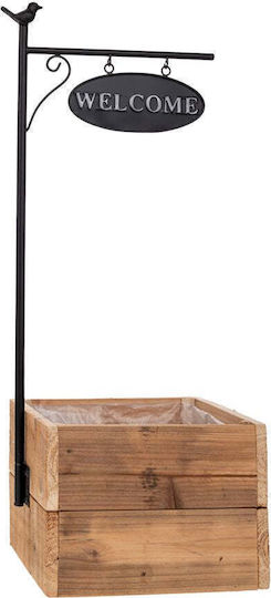 Iliadis Welcome Plant Pot Wooden Multicolour 26x21x65cm
