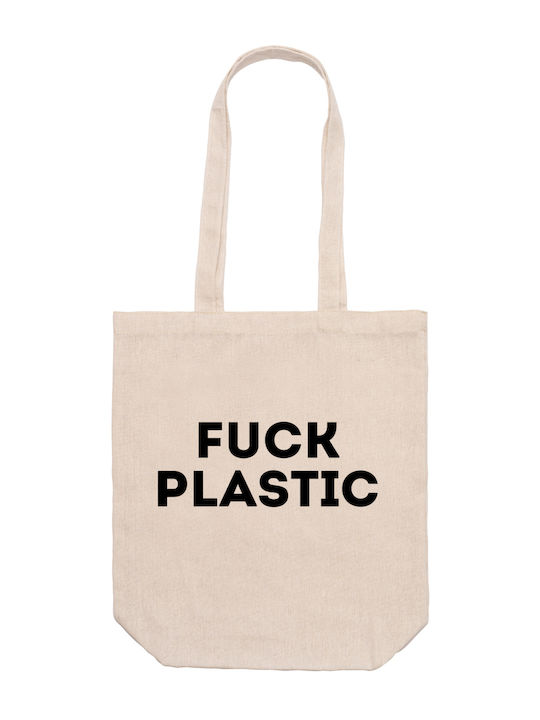 Beige Einkaufstasche 37cm 42cm 12cm Einkaufstaschen Fuck Plastic Dp6558